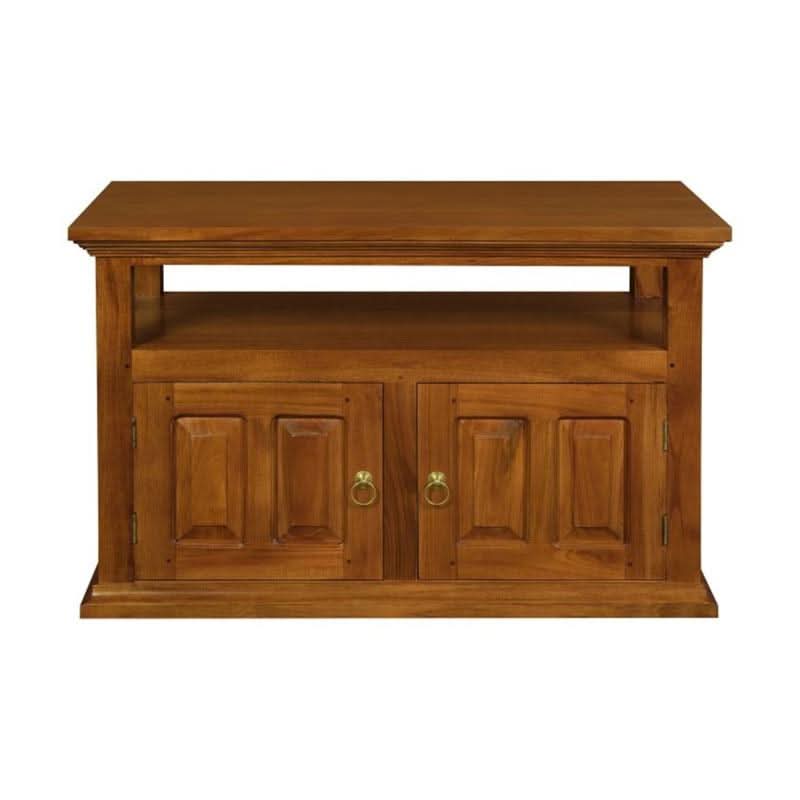 ALLENBY SOLID MAHOGANY TV UNIT 2 DOORS/SHELF - LIGHT PECAN - MyChocolateWood