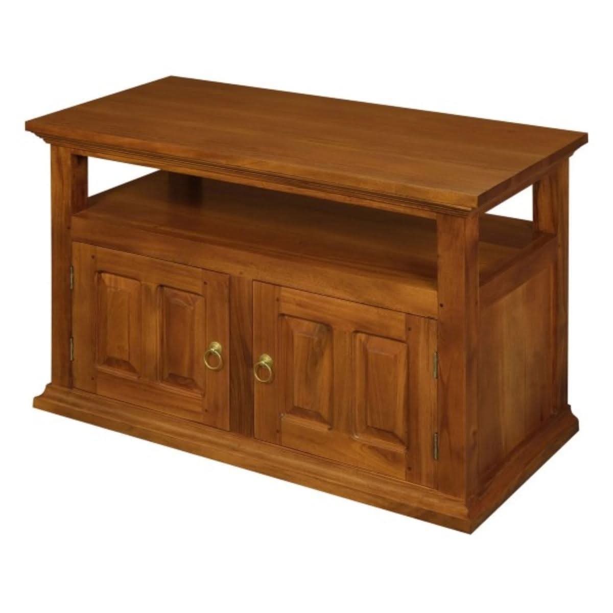 ALLENBY SOLID MAHOGANY TV UNIT 2 DOORS/SHELF - LIGHT PECAN - MyChocolateWood