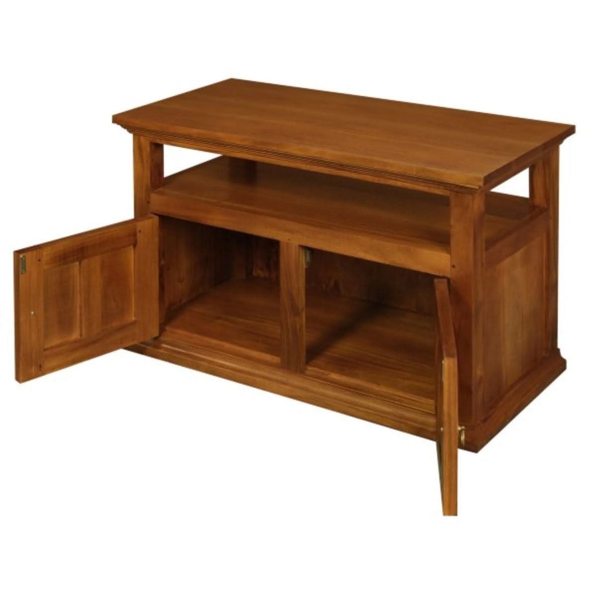 ALLENBY SOLID MAHOGANY TV UNIT 2 DOORS/SHELF - LIGHT PECAN - MyChocolateWood