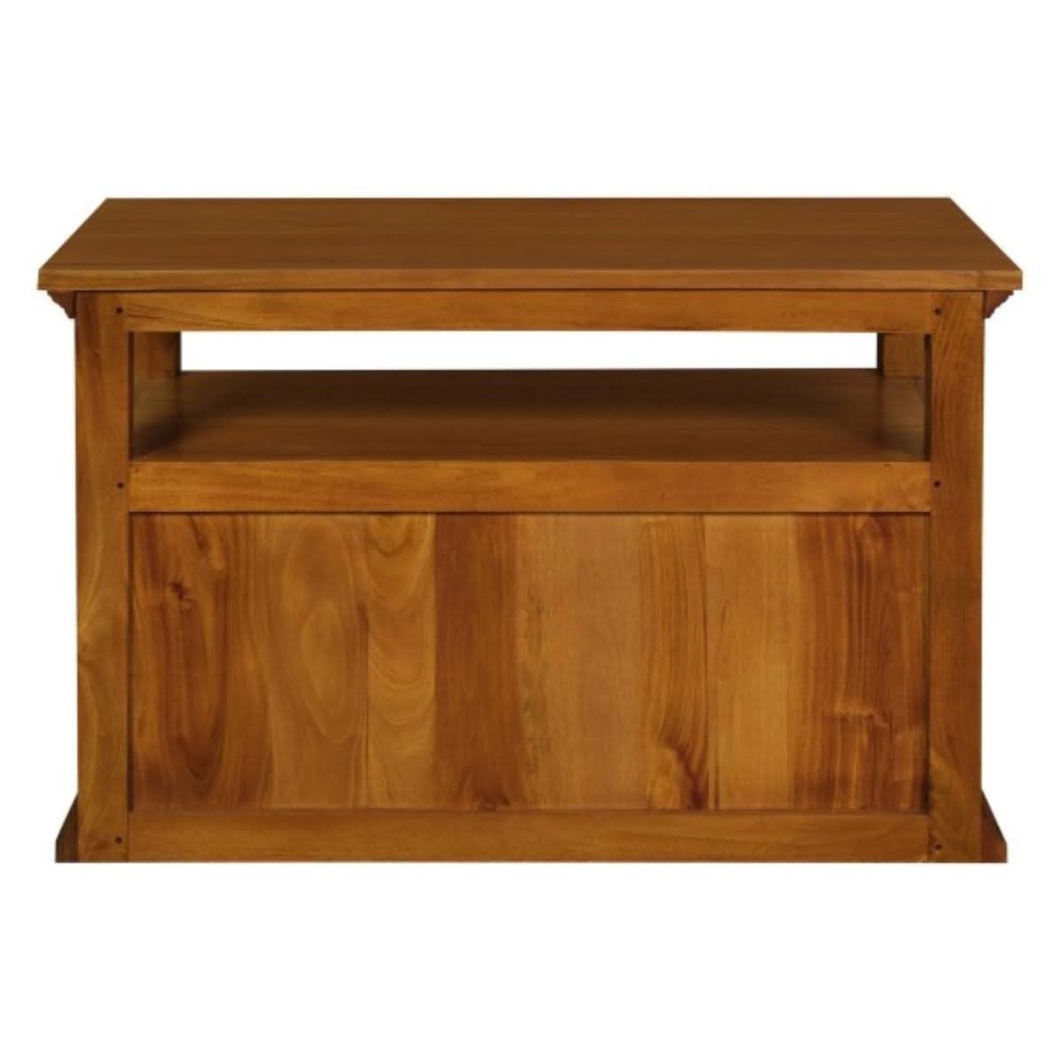 ALLENBY SOLID MAHOGANY TV UNIT 2 DOORS/SHELF - LIGHT PECAN - MyChocolateWood