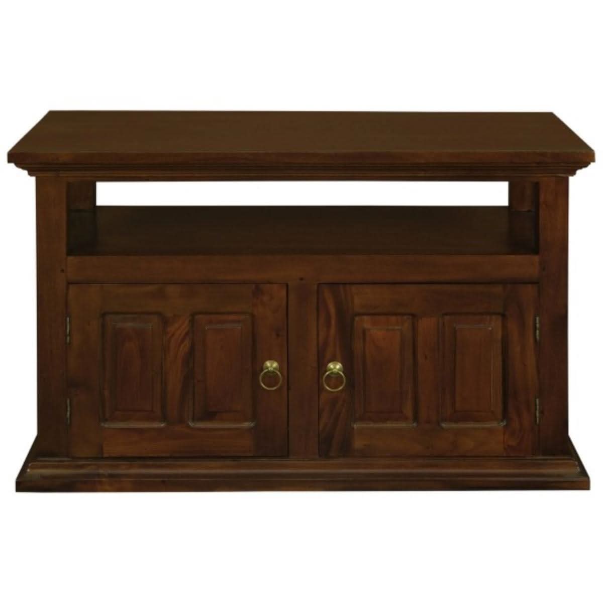 ALLENBY SOLID MAHOGANY TV UNIT 2 DOORS/SHELF - MAHOGANY - MyChocolateWood