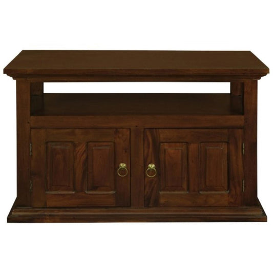 ALLENBY SOLID MAHOGANY TV UNIT 2 DOORS/SHELF - MAHOGANY - MyChocolateWood