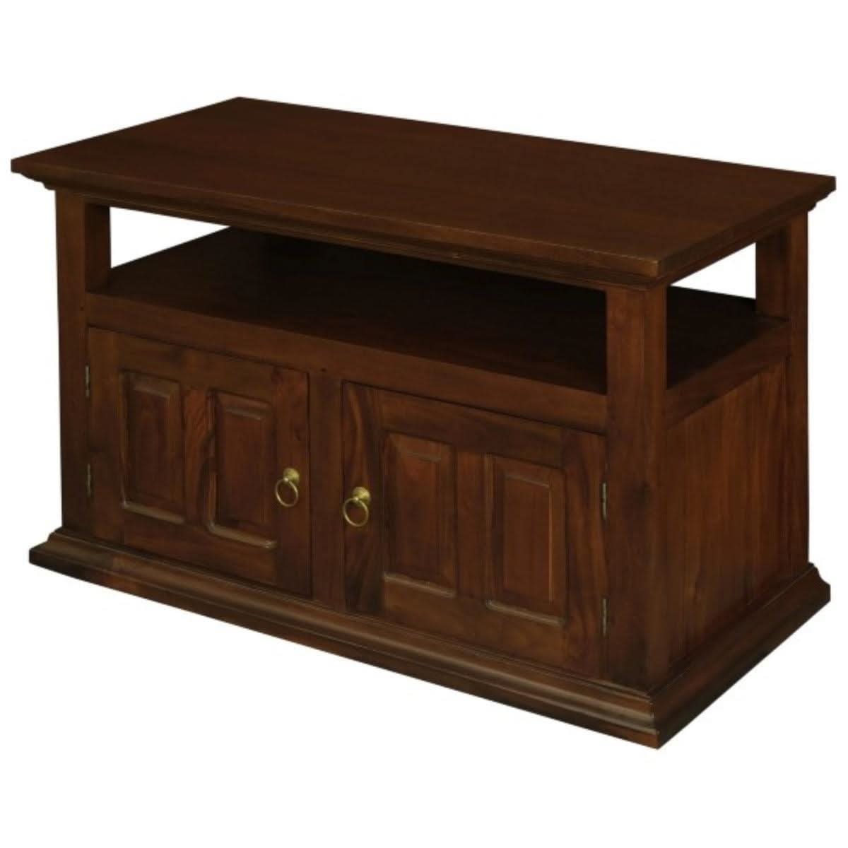 ALLENBY SOLID MAHOGANY TV UNIT 2 DOORS/SHELF - MAHOGANY - MyChocolateWood