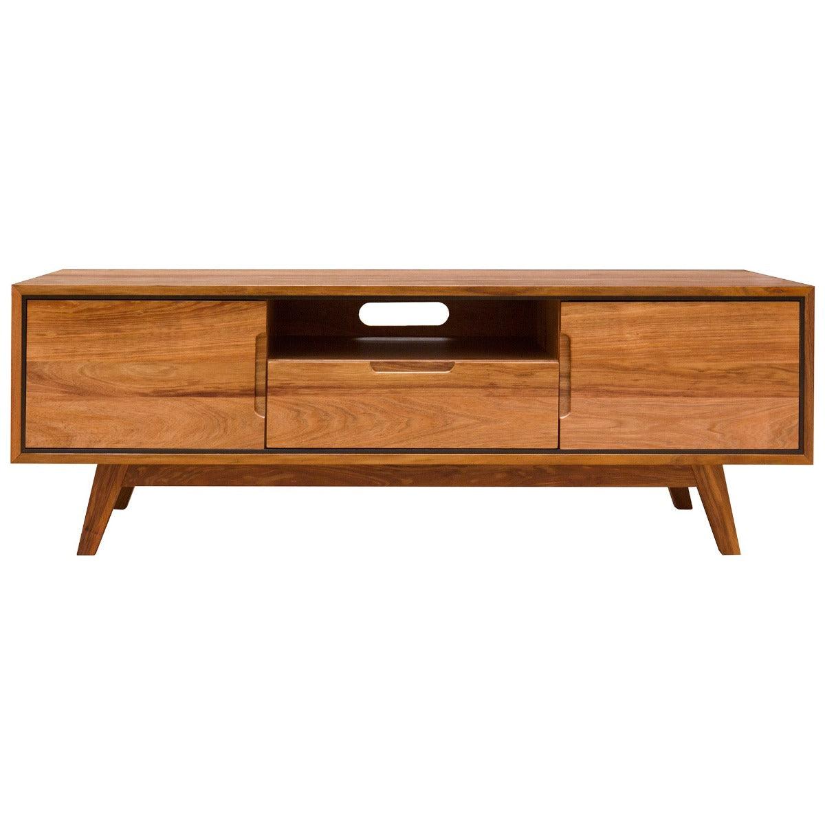 ALMA TASMANIAN BLACKWOOD TV UNIT 2 DOORS & 1 DRAWER 152CM - MyChocolateWood