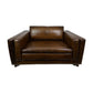 AMBROSE GENUINE TOP GRAIN LEATHER 1.5 SEATER SOFA  LOUNGE CHAIR LATTE COLOUR - MyChocolateWood