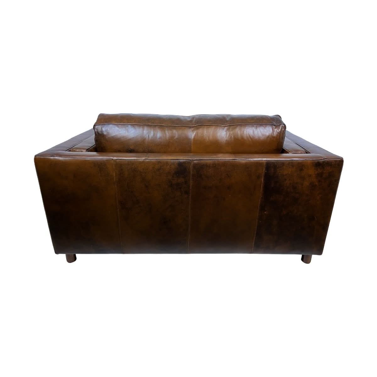 AMBROSE GENUINE TOP GRAIN LEATHER 1.5 SEATER SOFA  LOUNGE CHAIR LATTE COLOUR - MyChocolateWood