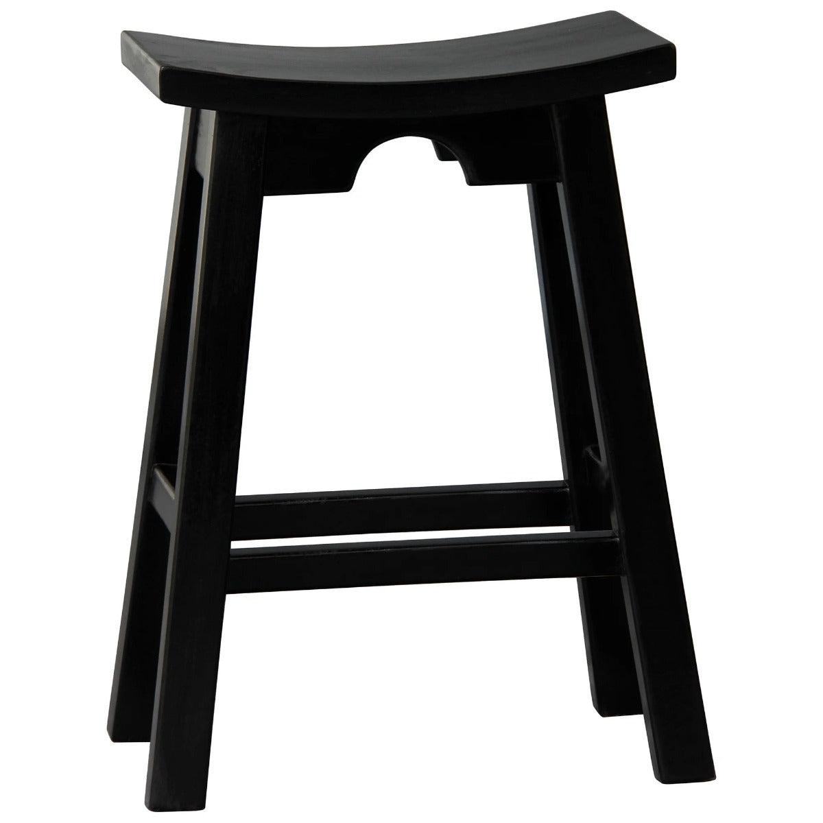 AMELIA SOLID MAHOGANY KITCHEN BAR STOOL BLACK - MyChocolateWood