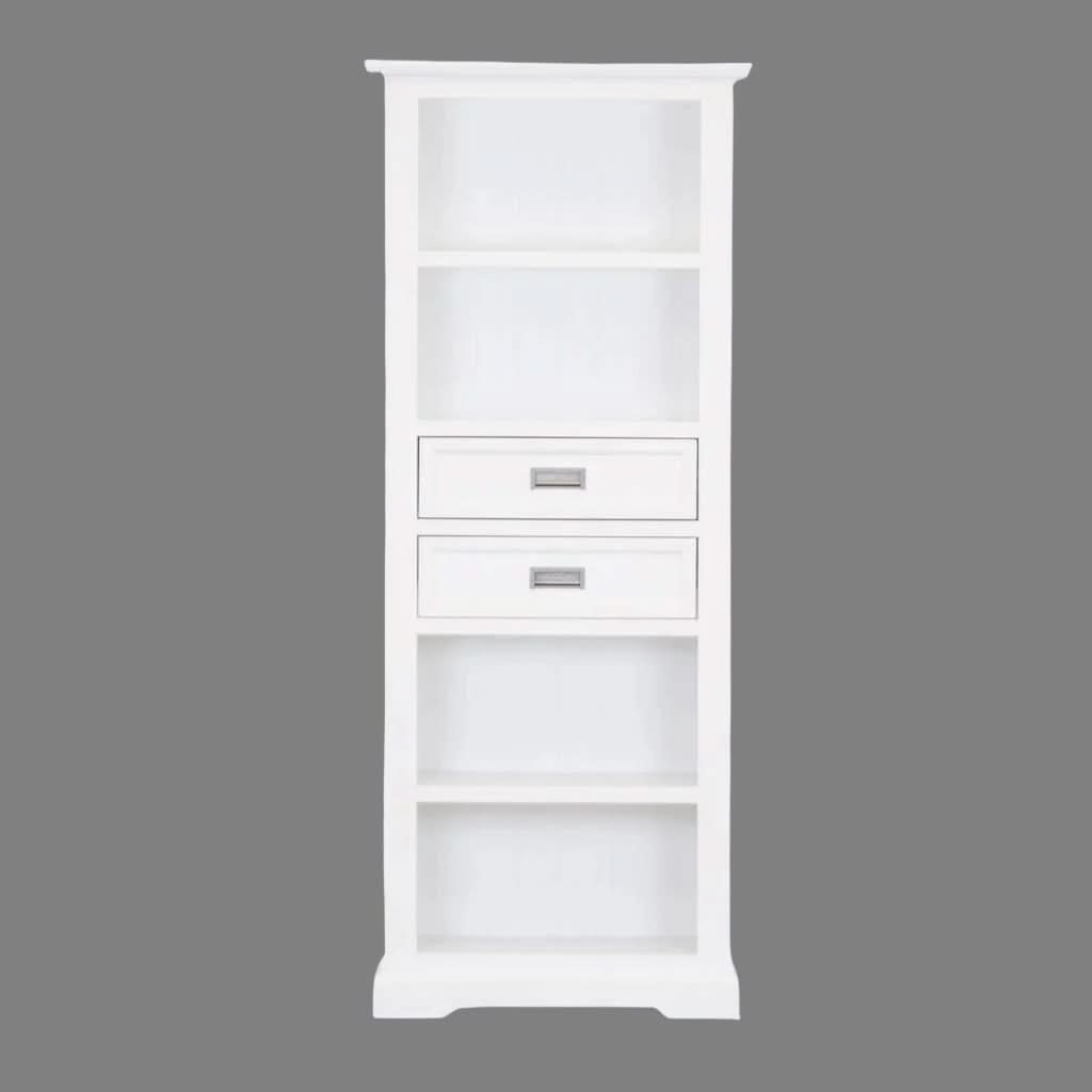 ANIKA SOLID ACACIA WOOD BOOKCASE IN VIVID WHITE  - MyChocolateWood