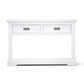 ANIKA SOLID ACACIA WOOD CONSOLE TABLE/HALL TABLE WITH 2 DRAWERS & A SHELF IN VIVID WHITE - MyChocolateWood
