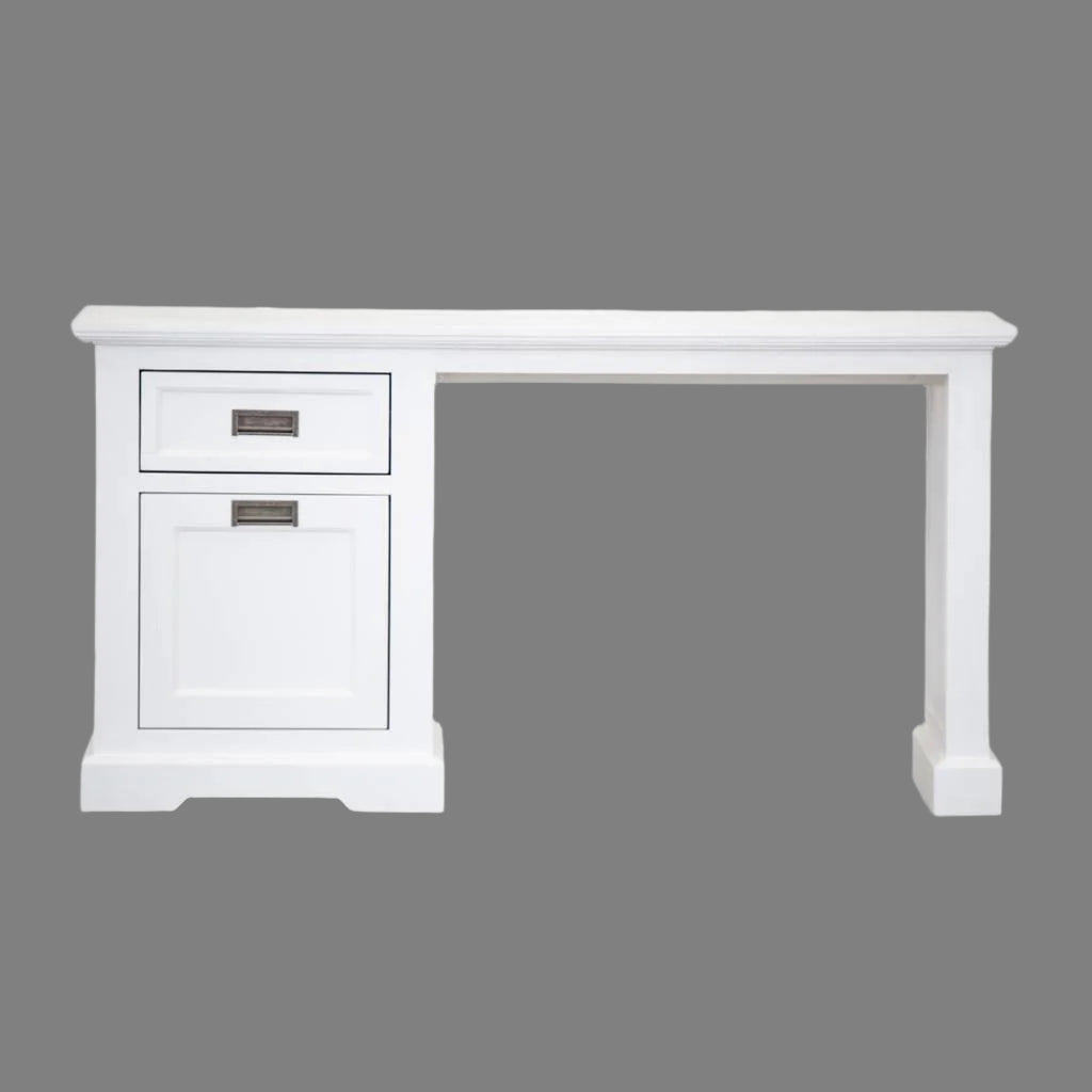 ANIKA SOLID ACACIA WOOD DESK IN VIVID WHITE - MyChocolateWood