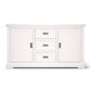 ANIKA SOLID ACACIA WOOD SIDEBOARD BUFFET 2-DOORS 3 DRAWERS IN VIVID WHITE - MyChocolateWood