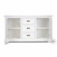 ANIKA SOLID ACACIA WOOD SIDEBOARD BUFFET 2-DOORS 3 DRAWERS IN VIVID WHITE - MyChocolateWood