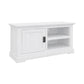 ANIKA SOLID ACACIA WOOD TV UNIT 1-DOOR 2 SHELVES IN VIVID WHITE - MyChocolateWood