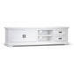 ANIKA SOLID ACACIA WOOD TV UNIT 2-DOORS 2 DRAWERS & 2 SHELVES IN VIVID WHITE - MyChocolateWood