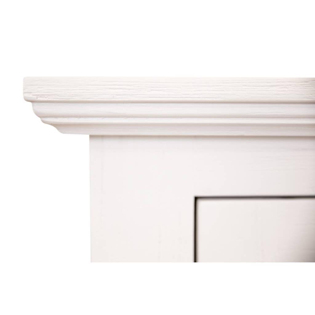 ANIKA SOLID ACACIA WOOD TV UNIT 2-DOORS 2 DRAWERS & 2 SHELVES IN VIVID WHITE - MyChocolateWood