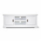 ANIKA SOLID ACACIA WOOD TV UNIT 2-DOORS & 2 SHELVES IN VIVID WHITE 160CM - MyChocolateWood