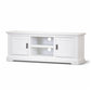 ANIKA SOLID ACACIA WOOD TV UNIT 2-DOORS & 2 SHELVES IN VIVID WHITE 160CM - MyChocolateWood