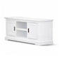 ANIKA SOLID ACACIA WOOD TV UNIT 2-DOORS & 2 SHELVES IN VIVID WHITE 160CM - MyChocolateWood