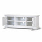 ANIKA SOLID ACACIA WOOD TV UNIT 2-DOORS & 2 SHELVES IN VIVID WHITE 160CM - MyChocolateWood