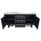 ANTHEA 2-TONE CONCRETE & ACACIA BUFFET SIDEBOARD 3 DRAWERS 2 DOORS GREY TOP BLACK LEGS - MyChocolateWood