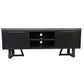 ANTHEA 2-TONE CONCRETE & ACACIA ETU TELEVISION UNIT 2 DOORS 1 DRAWER GREY TOP BLACK LEGS - MyChocolateWood