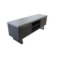 ANTHEA 2-TONE CONCRETE & ACACIA ETU TELEVISION UNIT 2 DOORS 1 DRAWER GREY TOP BLACK LEGS - MyChocolateWood