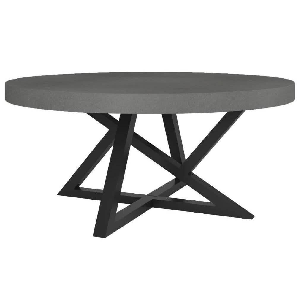 ANTHEA 2-TONE CONCRETE & ACACIA ROUND COFFEE TABLE - MyChocolateWood