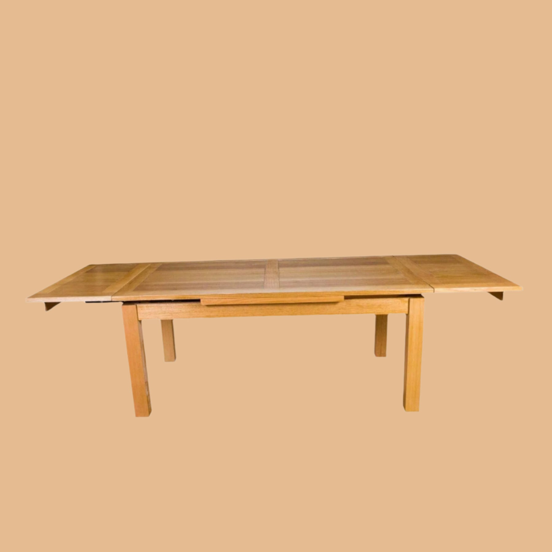ANYA SIDE EXTENSION DINING TABLE WHEAT COLOUR 200-300CM - MyChocolateWood