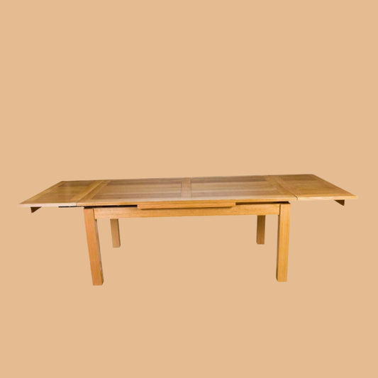 ANYA SIDE EXTENSION DINING TABLE WHEAT COLOUR 200-300CM - MyChocolateWood