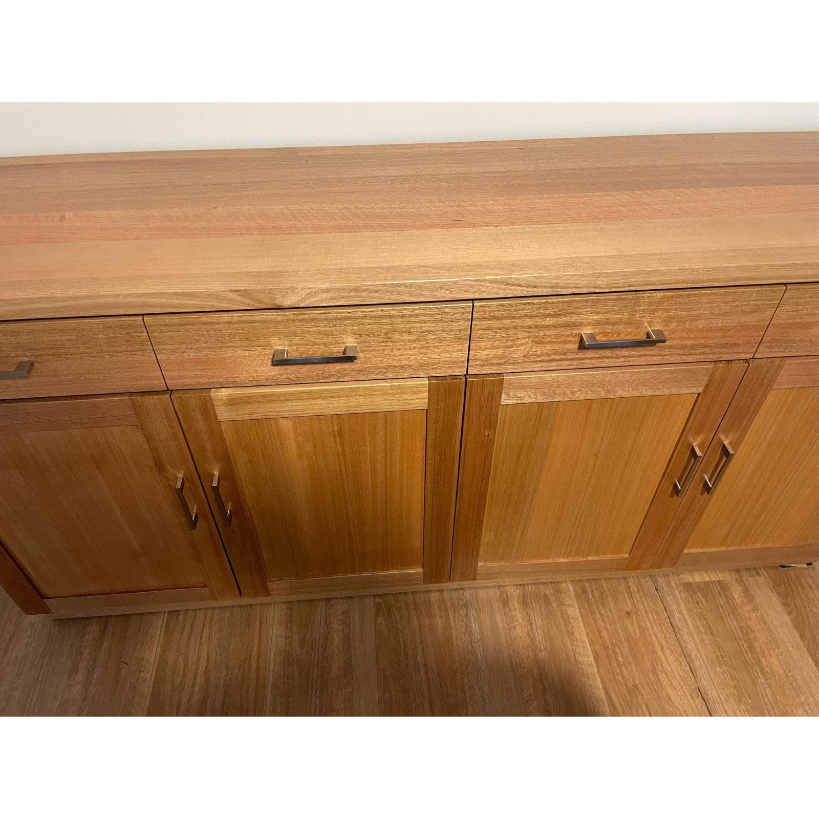 ANYA SOLID VICTORIAN ASH BUFFET/SIDEBOARD 2 DOORS & 2 DRAWERS WHEAT COLOUR - 100CM - MyChocolateWood