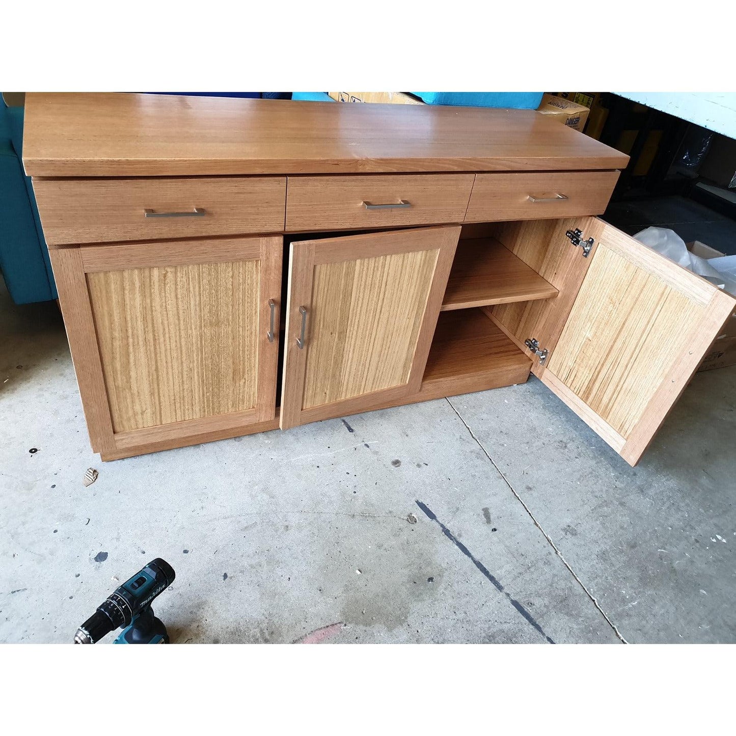 ANYA SOLID VICTORIAN ASH BUFFET/SIDEBOARD 3 DOORS & 3 DRAWERS WHEAT 150CM - MyChocolateWood