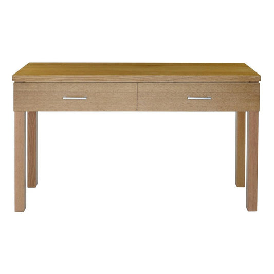 ANYA SOLID VICTORIAN ASH CONSOLE TABLE 2 DRAWERS WHEAT COLOUR - 125CM - MyChocolateWood