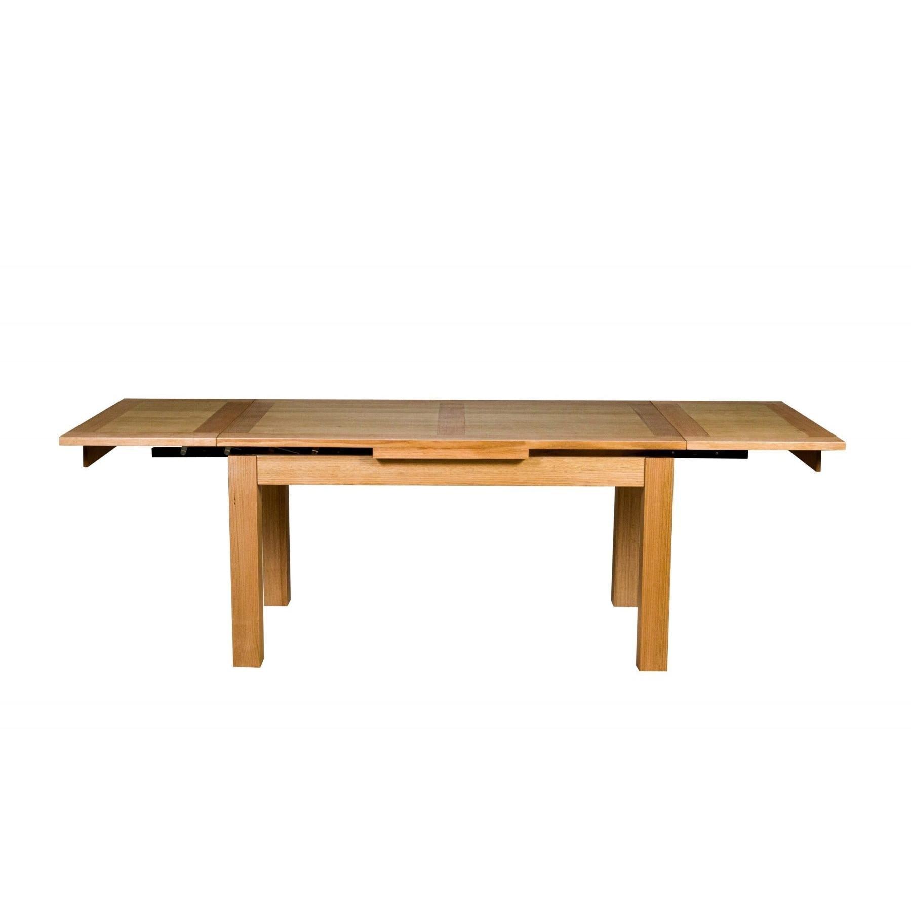 ANYA SOLID VICTORIAN ASH SIDE EXTENSION DINING TABLE 150-250CM WHEAT - MyChocolateWood