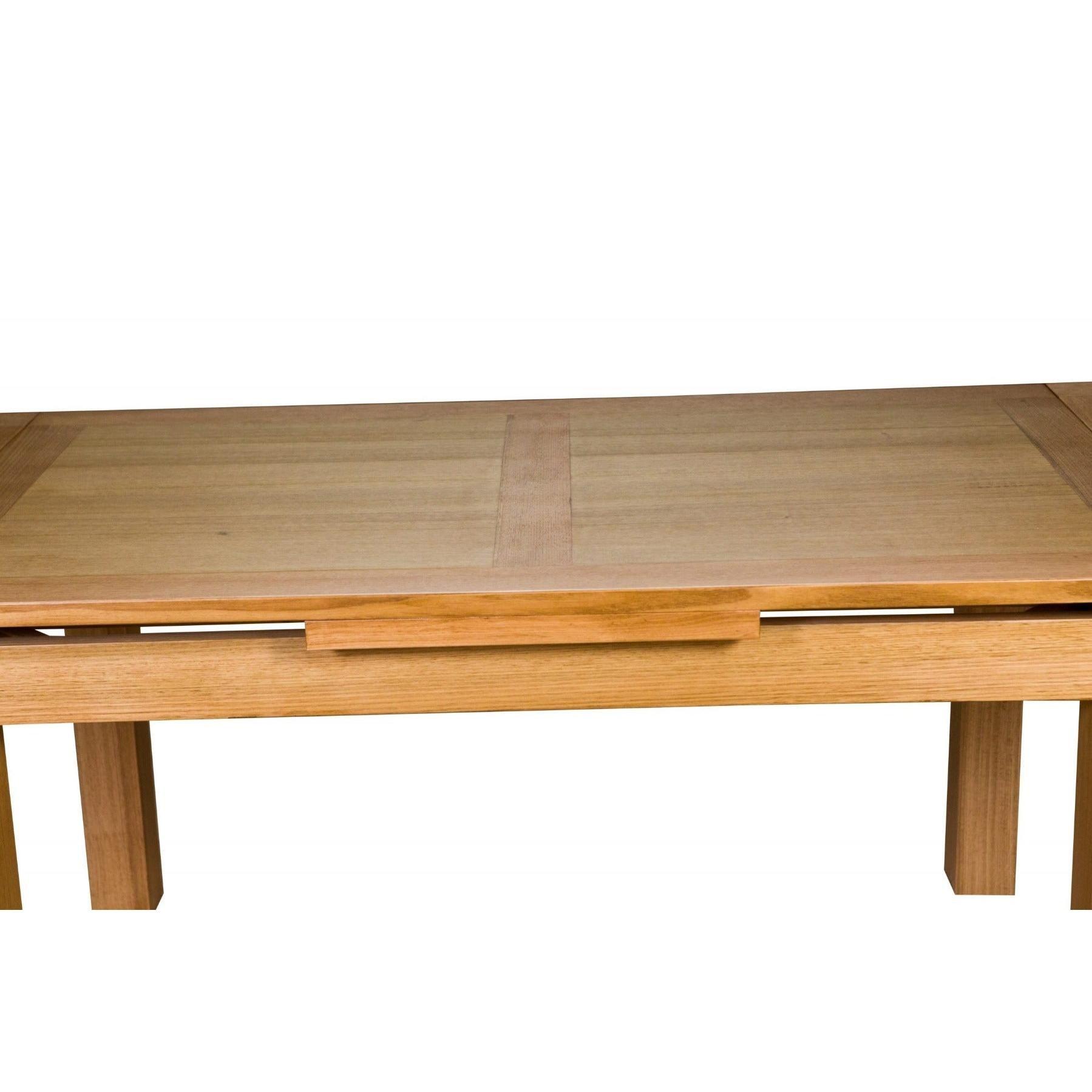 ANYA SOLID VICTORIAN ASH SIDE EXTENSION DINING TABLE 150-250CM WHEAT - MyChocolateWood