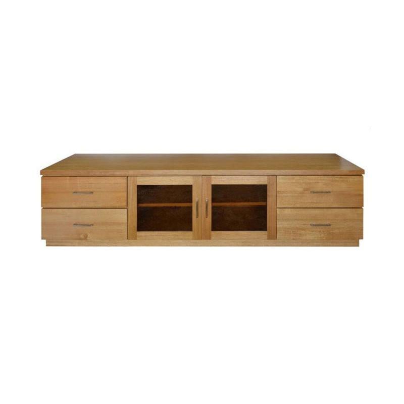ANYA SOLID VICTORIAN ASH TV UNIT 2 DOORS & 4 DRAWERS IN WHEAT 200CM - MyChocolateWood