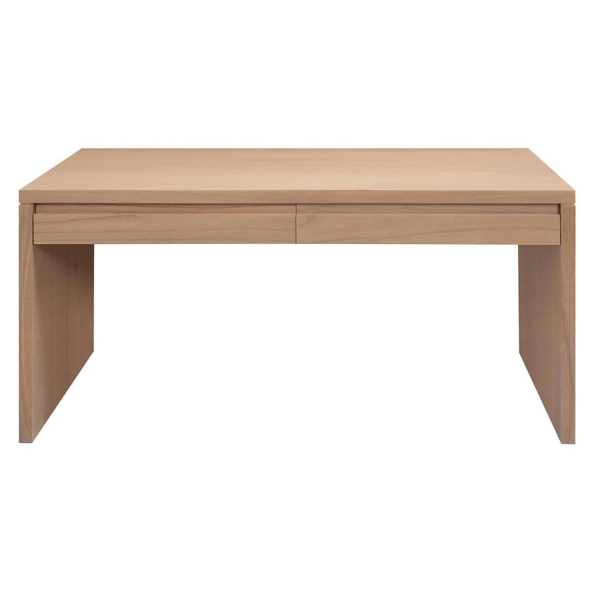 APOLLO 2 DRAWER WRITING DESK IN SOLID MINDI WOOD NATURAL - MyChocolateWood