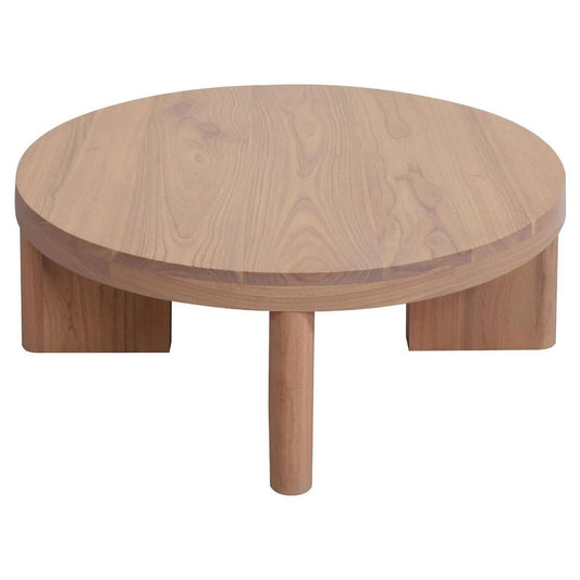 APOLLO SOLID MINDI WOOD ROUND COFFEE TABLE NATURAL - MyChocolateWood