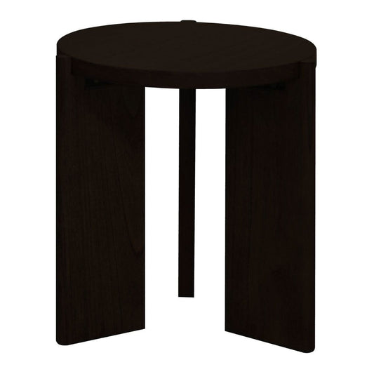 APOLLO WHITE CEDAR ROUND SIDE TABLE BLACK - MyChocolateWood