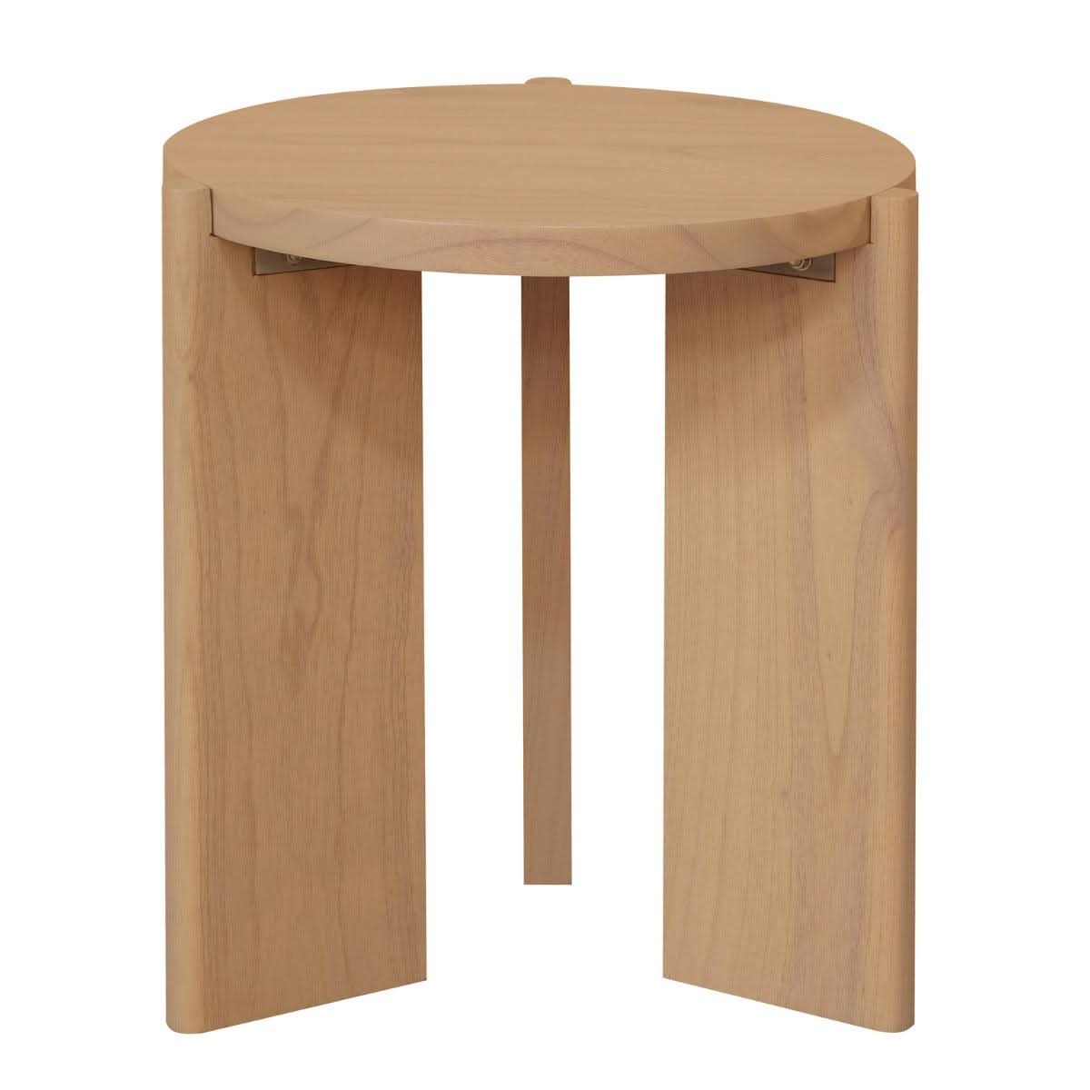 APOLLO WHITE CEDAR ROUND SIDE TABLE NATURAL - MyChocolateWood