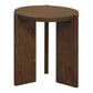 APOLLO WHITE CEDAR ROUND SIDE TABLE WALNUT - MyChocolateWood