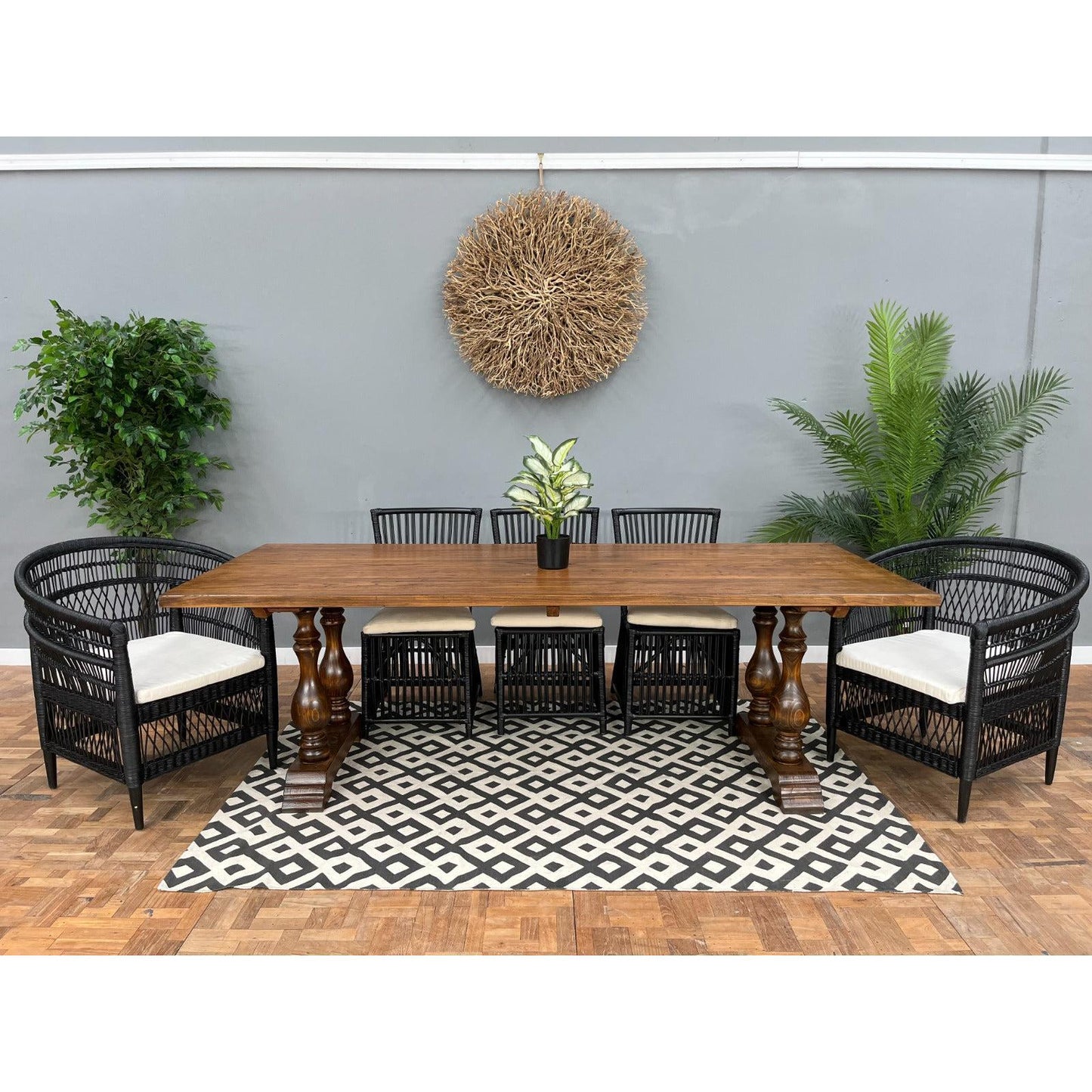 ARAGON RECYCLED ELM DINING TABLE 240CM - MyChocolateWood