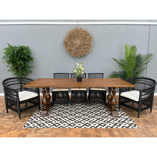 ARAGON RECYCLED ELM DINING TABLE 240CM - MyChocolateWood