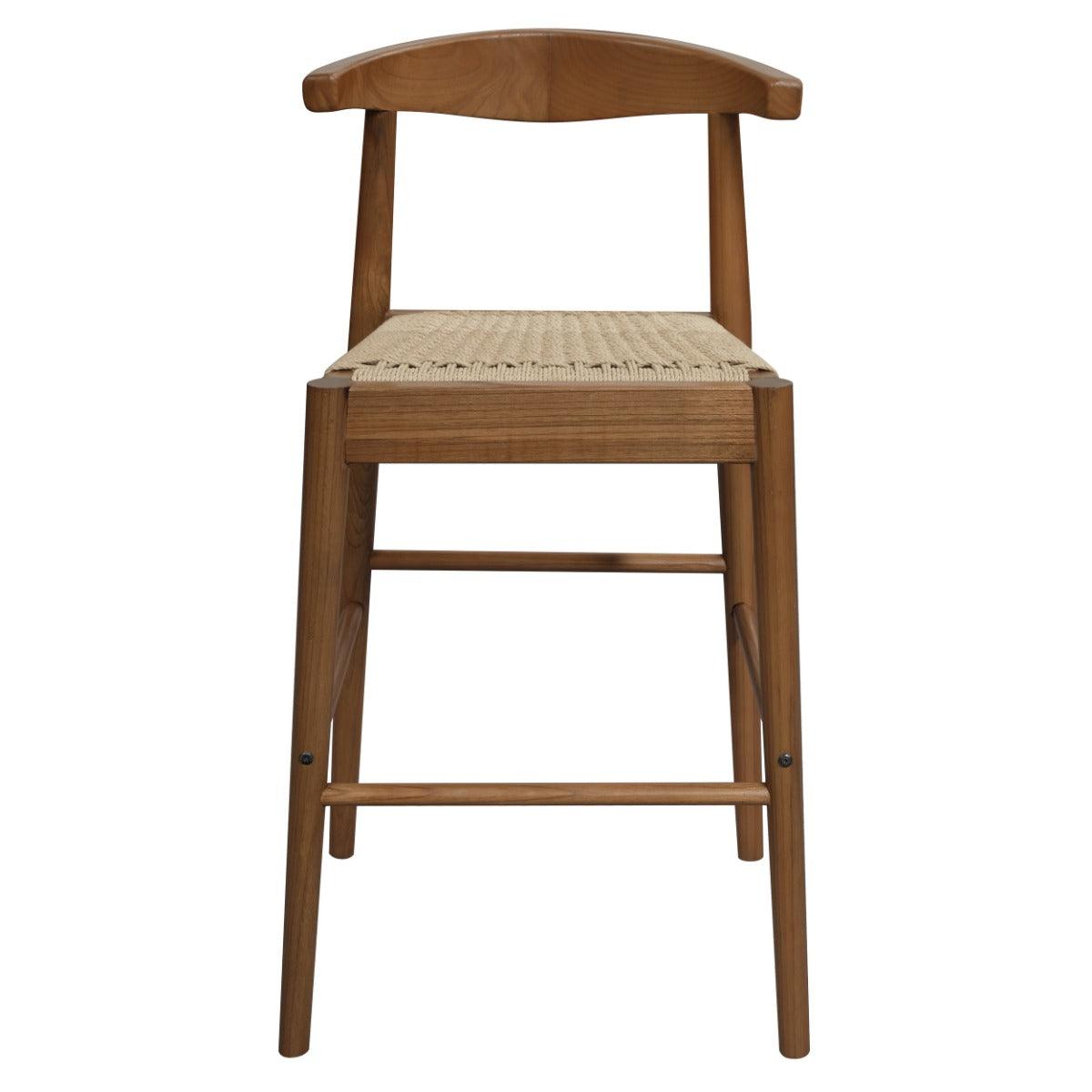 ARDEN SOLID OAK BARSTOOL WITH WOVEN LOOM SEAT ALMOND - MyChocolateWood
