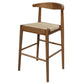 ARDEN SOLID OAK BARSTOOL WITH WOVEN LOOM SEAT ALMOND - MyChocolateWood