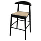 ARDEN SOLID OAK BARSTOOL WITH WOVEN LOOM SEAT BLACK - MyChocolateWood