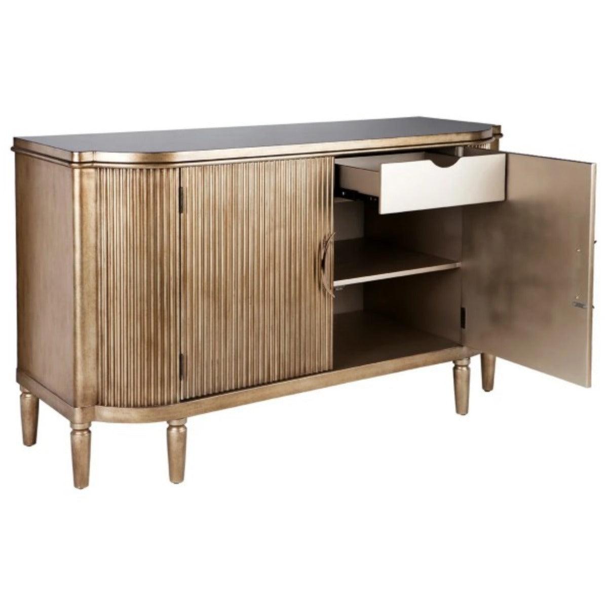 ARIELLE 2 DOOR BUFFET IN ANTIQUE GOLD 140CM - MyChocolateWood