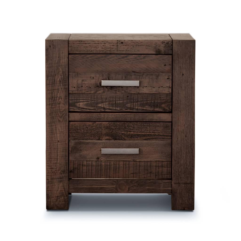 ASHGAR KING SIZE BED + DRESSER + MIRROR + 2 X BEDSIDE TABLES IN GREY STONE PACKAGE DEAL - MyChocolateWood