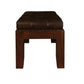 ASHMORE SOLID MAHOGANY TIMBER DOUBLE BENCH WITH GENUINE LEATHER SEAT - MyChocolateWood
