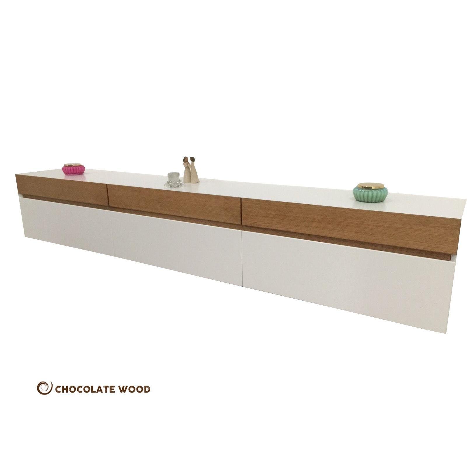 ASLYNNE TASSIE OAK 6 DRAWER WALL MOUNTED TV/ENTERTAINMENT UNIT - AUSTRALIAN CUSTOM MADE - MyChocolateWood