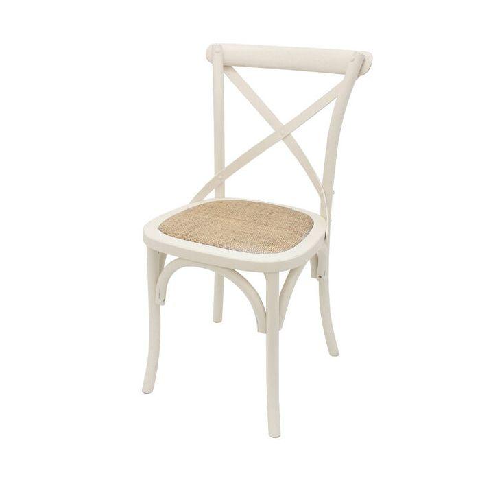 ASTI MANGO WOOD ROUND PEDESTAL DINING TABLE 135CM DIA. + 6  MELROSE CROSS BACK DINING CHAIRS IN WHITE - PACKAGE DEAL - MyChocolateWood